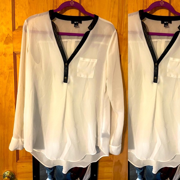 White and Black Sheer BCX top - Picture 2 of 4